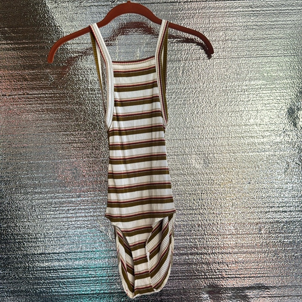 Free People Ribbed Multicolor Striped Swimsuit. XS